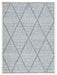 Finnlett Cream/Blue 5'3" x 7' Rug image