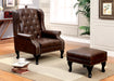 Rustic Brown Accent Chair w/ Ottoman image