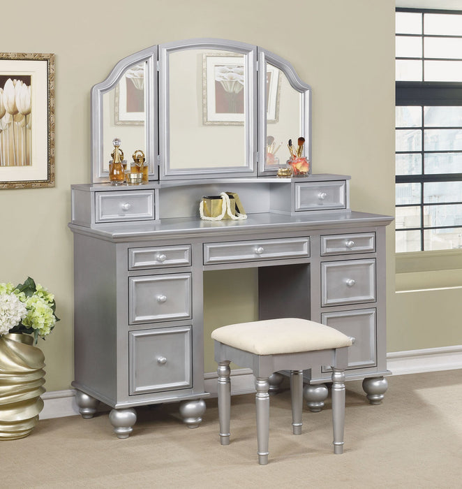 ATHY Silver Vanity w/ Stool image