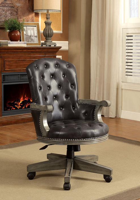 YELENA Gray/Black Height-Adjustable Arm Chair image