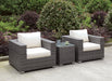 Somani Light Gray Wicker/Ivory Cushion 2 Chairs + End Table image