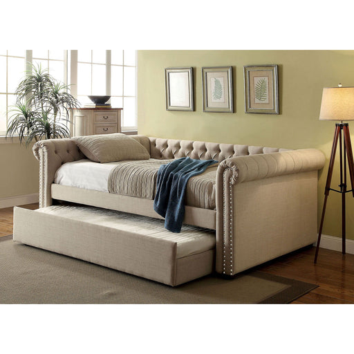 LEANNA Beige/Brown Full Daybed w/ Trundle, Beige image