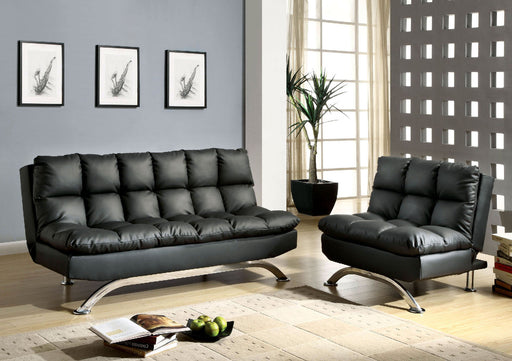 Aristo Black Futon Sofa + Chairs image