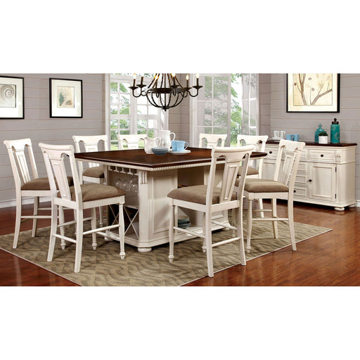 SABRINA Off White/Cherry 7 Pc.  Counter Ht. Dining Table Set image