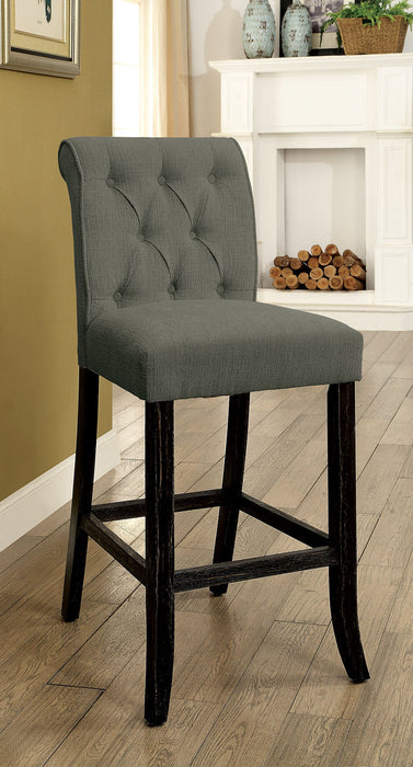 Sania III Gray/Antique Black Bar. Chair, Gray (2/CTN) image