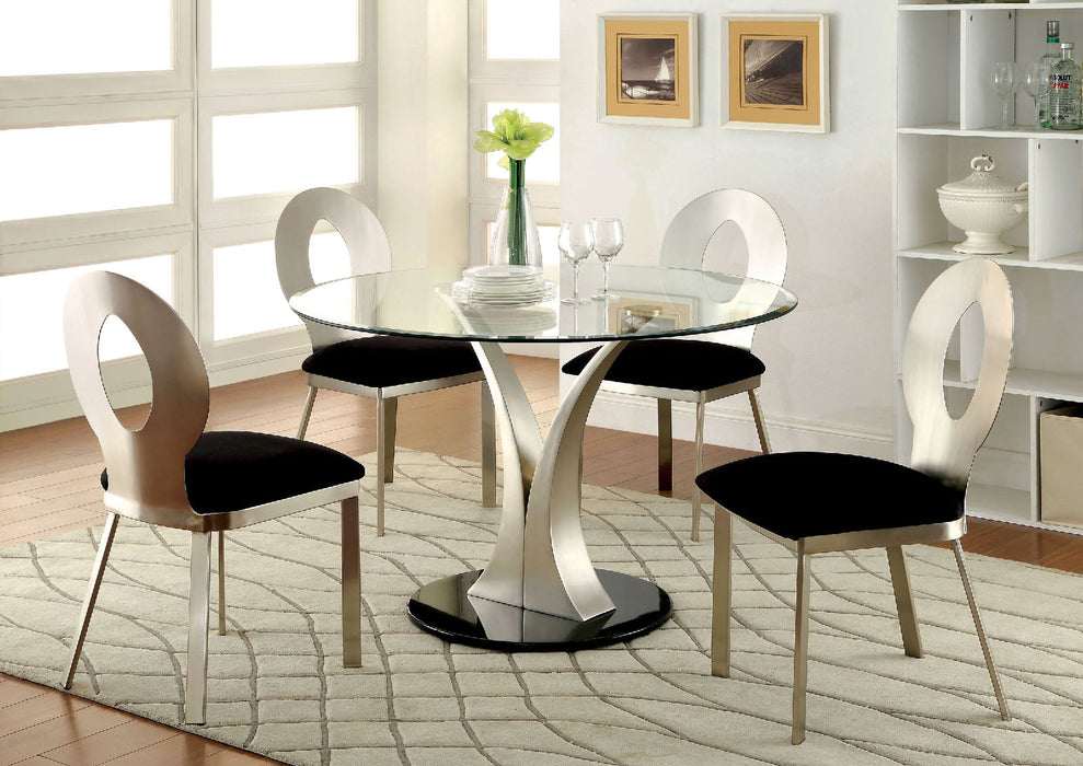 VALO Silver/Black 5 Pc. Dining Table Set image
