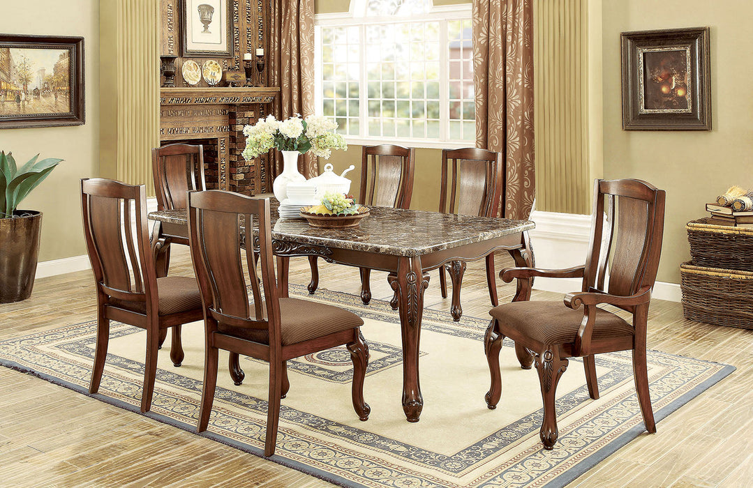 JOHANNESBURG I Brown Cherry, Brown 7 Pc. Dining Table Set (2AC+4SC) image