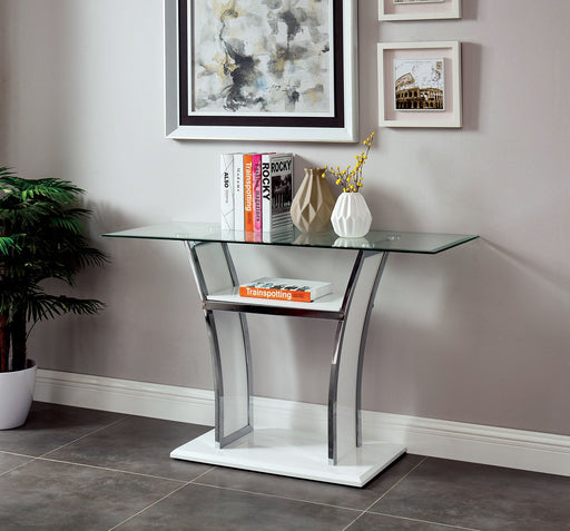 Staten Glossy White/Chrome Sofa Table image