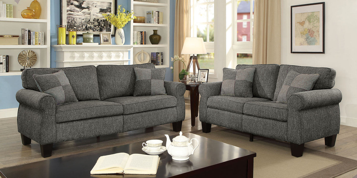 Rhian Dark Gray Sofa + Love Seat image