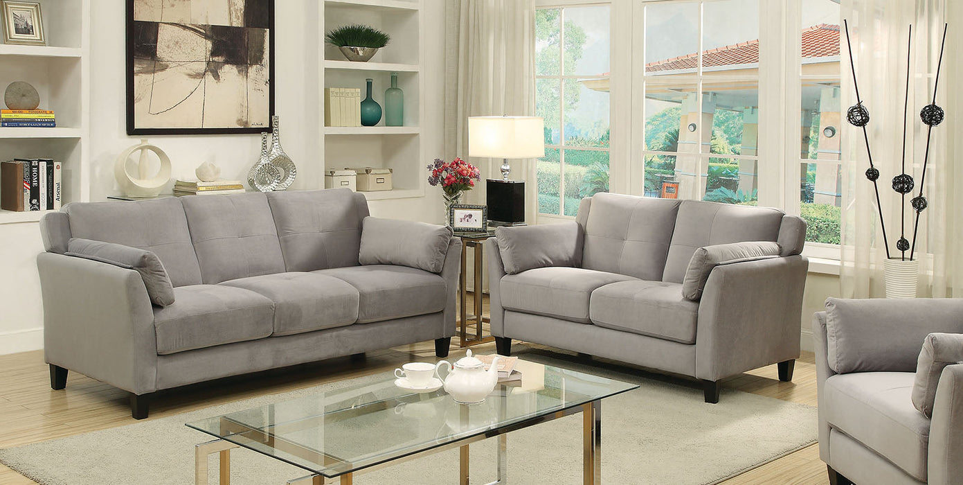 YSABEL Gray Sofa + Love Seat, Warm Gray image