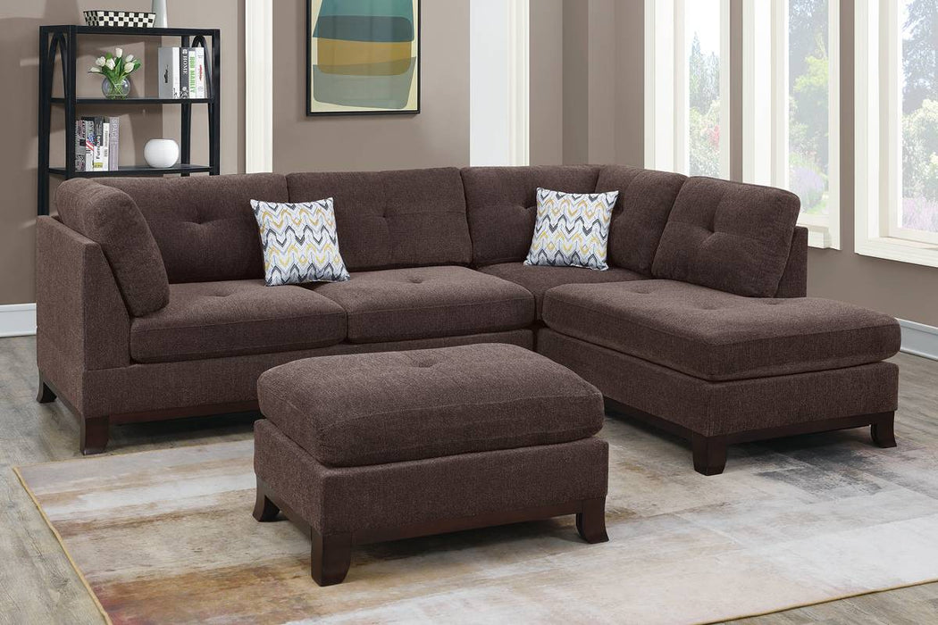 3-PC Sectional with 2 Accent Pillow (Ottoman Included)