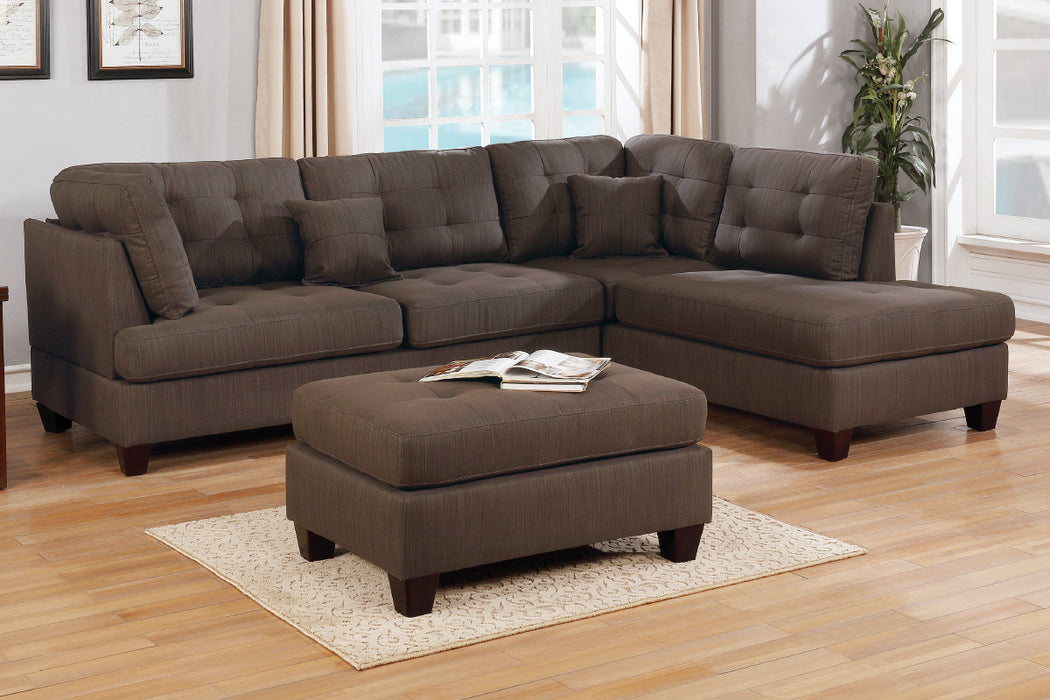 3-Pcs Sectional (Ottoman Included)