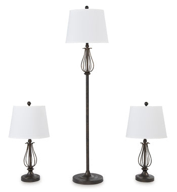 Brycestone Floor Lamp with 2 Table Lamps Image