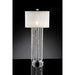 Claris White/Chrome Table Lamp, Hanging Crystal image