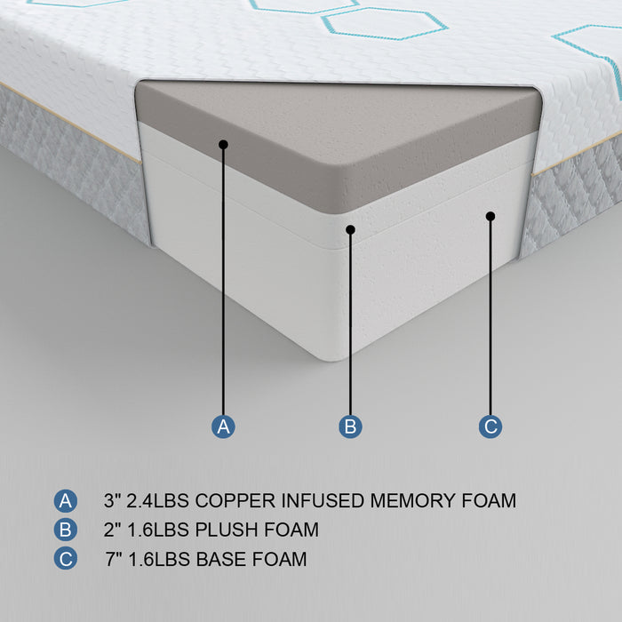 Copper-Infused Memory Foam -- Mattresses by Type;Queen Mattresses -- Mattresses by Size
