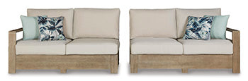 Silo Point Right-Arm Facing/Left-Arm Facing Outdoor Loveseat with Cushion (Set of 2) Image