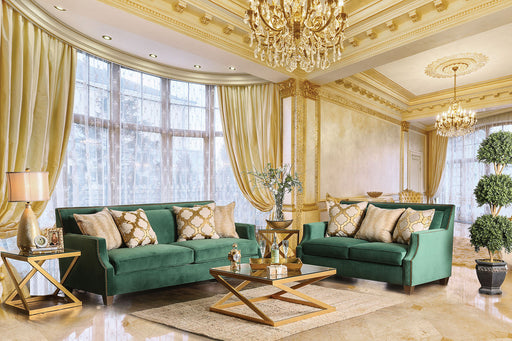 VERDANTE Emerald Green Sofa + Love Seat image