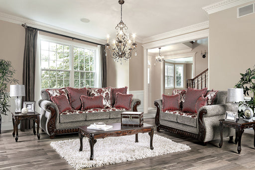 Whitland Light Gray/Red Sofa + Love Seat image