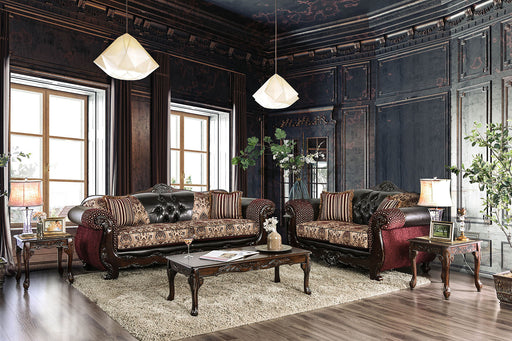 Quirino Burgundy/Dark Brown Sofa + Love Seat image